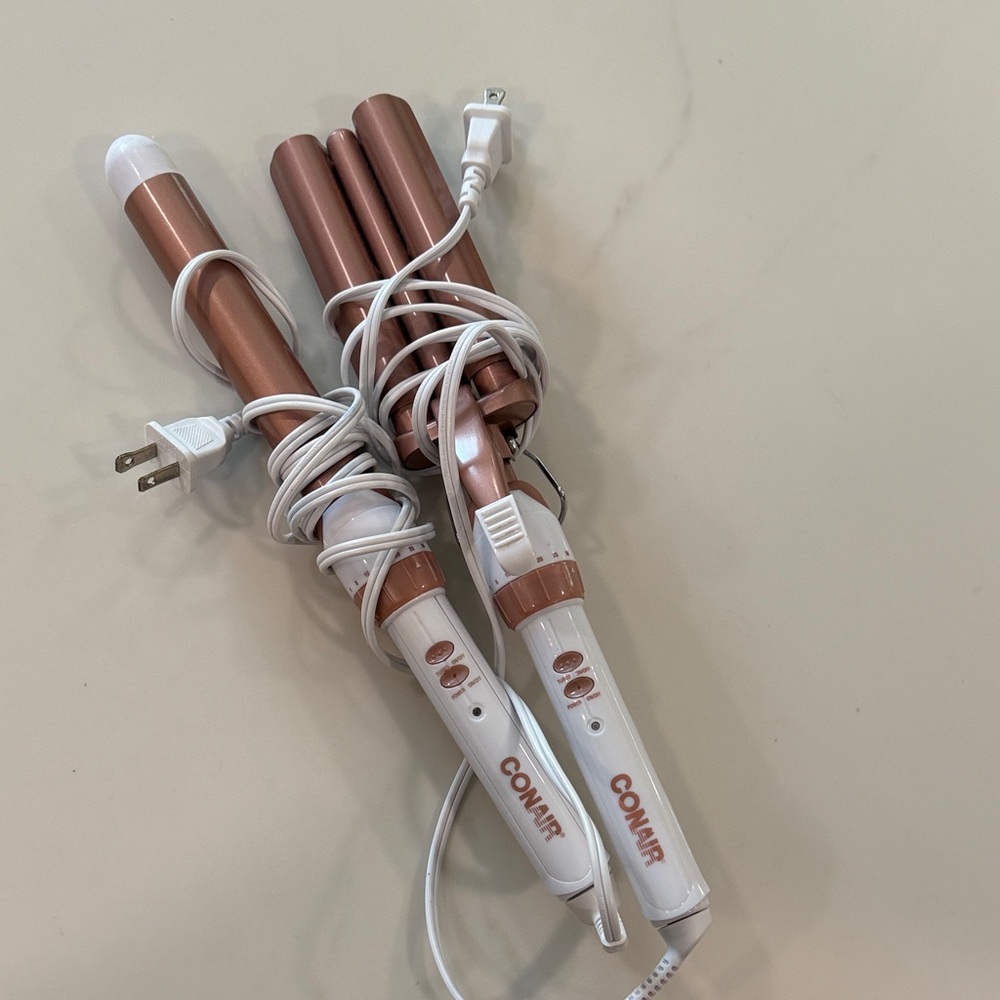 Conair Rose Gold Curling Iron and Waver Set